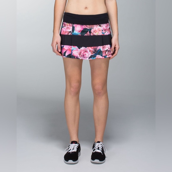 Lululemon Pace Rival Skirt (Regular) *4-way Stretch Secret Garden / Black Size 2 - Picture 3 of 14